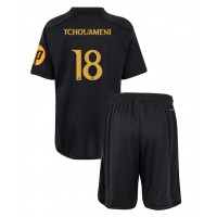 Fotbalové Dres Real Madrid Aurelien Tchouameni #18 Dětské Alternativní 2023-24 Krátký Rukáv (+ trenýrky)